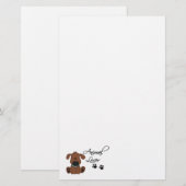 Afdrukken van dierenvriend-Dog en pokken Briefpapier (Voorkant / Achterkant)
