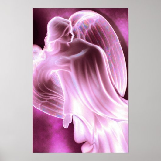 Afdrukken van doeken van Majestic Pink Angel Poster (Voorkant)