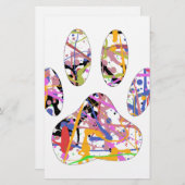 Afdrukken van dog plakband verven briefpapier (Voorkant / Achterkant)