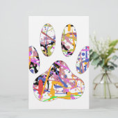 Afdrukken van dog plakband verven briefpapier (Staand voorkant)