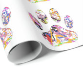 Afdrukken van dog plakband verven cadeaupapier (Rol Hoek)