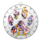 Afdrukken van dog plakband verven dartbord (Voorkant)