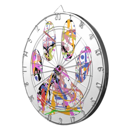 Afdrukken van dog plakband verven dartbord (Voorkant Rechts)