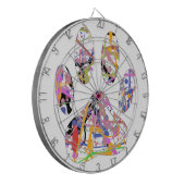 Afdrukken van dog plakband verven dartbord (Voorkant Links)