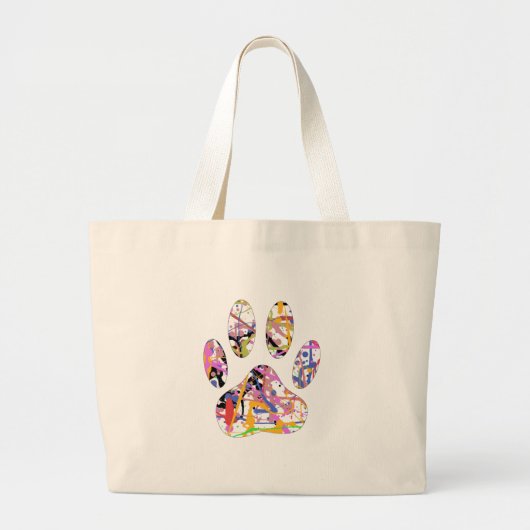 Afdrukken van dog plakband verven grote tote bag (Voorkant)