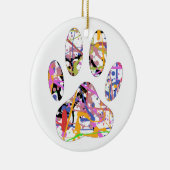 Afdrukken van dog plakband verven keramisch ornament (Rechts)