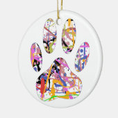 Afdrukken van dog plakband verven keramisch ornament (Links)