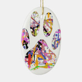 Afdrukken van dog plakband verven keramisch ornament (Rechts)