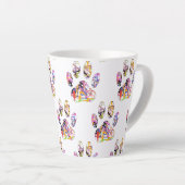 Afdrukken van dog plakband verven latte mok (Rechterhoek)