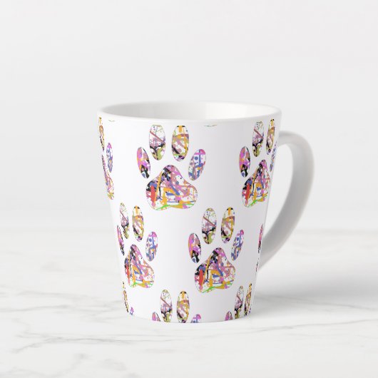 Afdrukken van dog plakband verven latte mok (Rechterhoek)