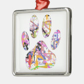 Afdrukken van dog plakband verven metalen ornament (Links)