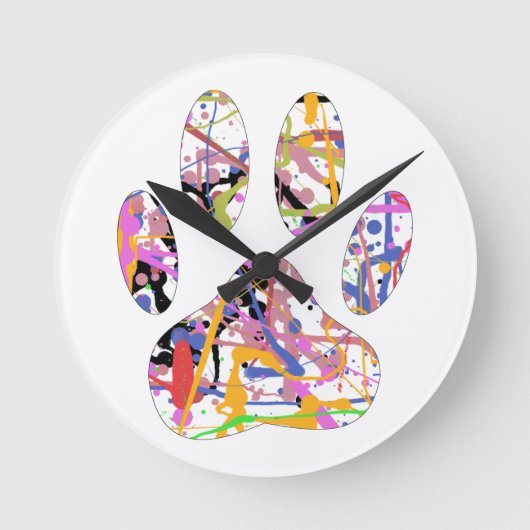 Afdrukken van dog plakband verven ronde klok (Voorkant)