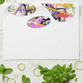 Afdrukken van dog plakband verven theedoek (Gevouwen)