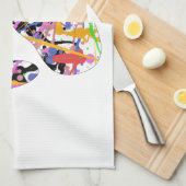 Afdrukken van dog plakband verven theedoek (Quarter Fold)