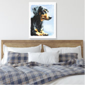 Afdrukken van een schilderij van een teckel (Insitu (Slaapkamer))