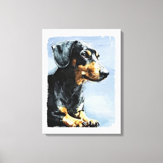 Afdrukken van een schilderij van een teckel (Voorkant)
