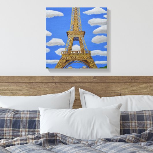 Afdrukken van Eiffel Tower Canvas (Insitu (Slaapkamer))