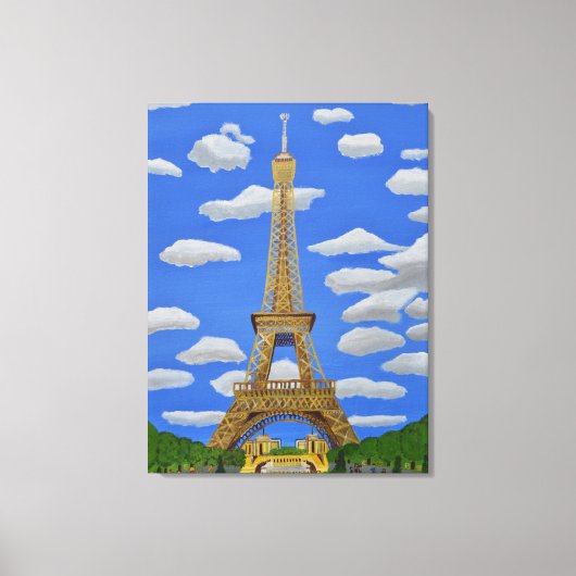 Afdrukken van Eiffel Tower Canvas (Voorkant)