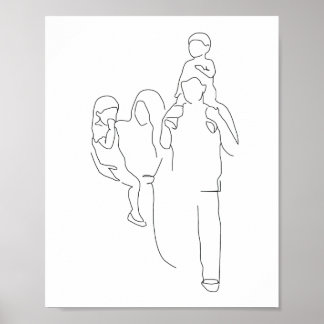Afdrukken van familie, familieportret, liefdesafdr poster