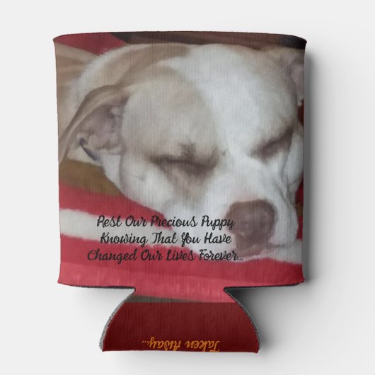 Afdrukken van Faux-verzegeld Canvas Blikjeskoeler (Achterkant)