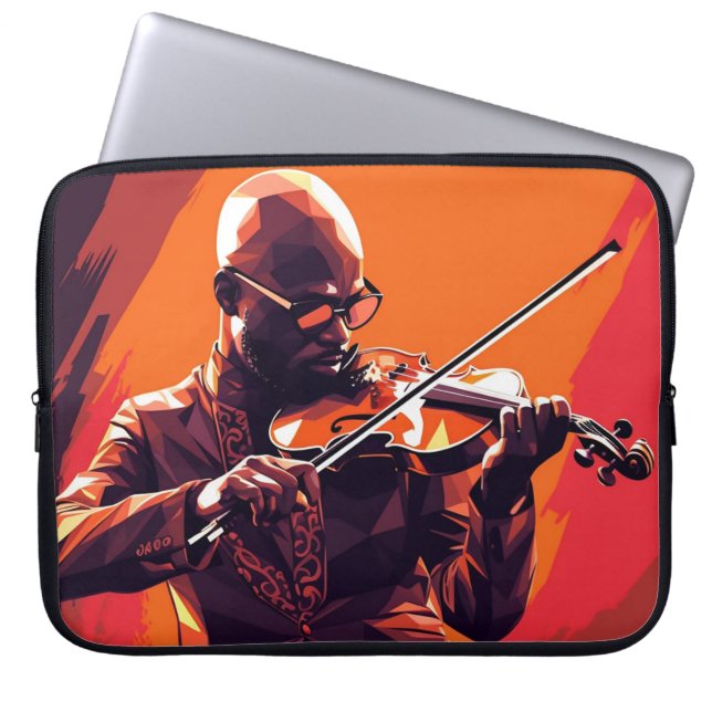 Afdrukken van Faux-verzegeld Canvas Laptop Sleeve (Voorkant)