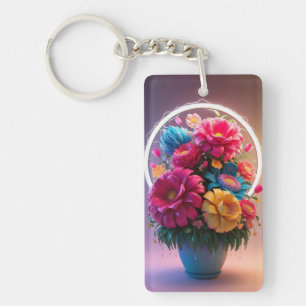 Afdrukken van Faux-verzegeld Canvas Sleutelhanger