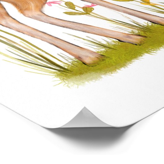 Afdrukken van Fawn- en bijen-Poster Poster (Hoek)