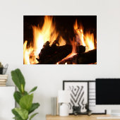Afdrukken van Fireplace Canvas Poster (Thuiskantoor)