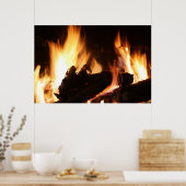 Afdrukken van Fireplace Canvas Poster (Keuken)