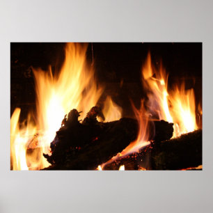 Afdrukken van Fireplace Canvas Poster