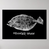 Afdrukken van Flounder Study "ZEER POPULAR" Poster (Voorkant)