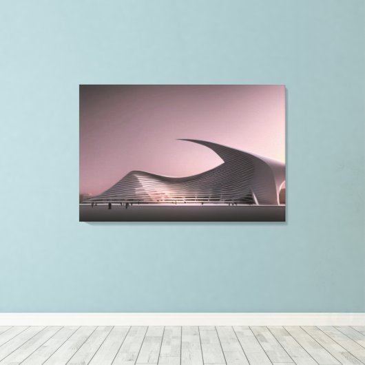 Afdrukken van Futuristic Architecture Canvas (Insitu (Houten vloer))