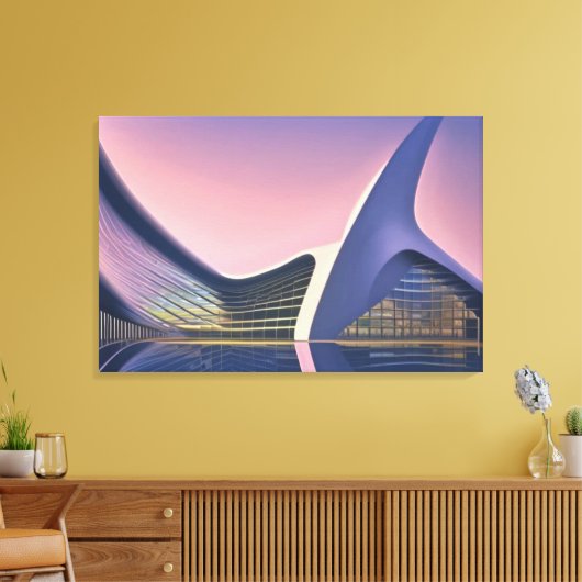 Afdrukken van Futuristic Architecture Canvas (Insitu (Woonkamer))