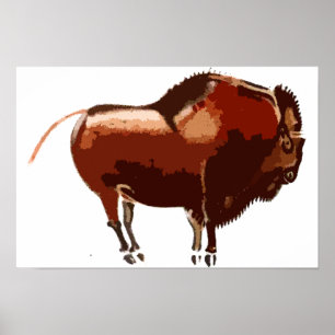 Afdrukken van gebundeld bizons poster
