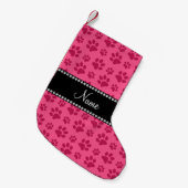 Afdrukken van geïndividualiseerde naamroze hondenp kleine kerstsok (Voorkant (Hangend))