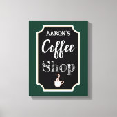 Afdrukken van gepersonaliseerd groen koffiewinkelw (Voorkant)