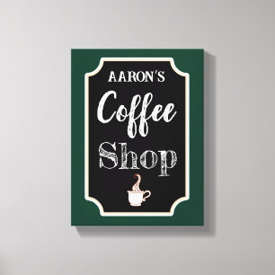 Afdrukken van gepersonaliseerd groen koffiewinkelw