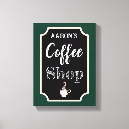 Afdrukken van gepersonaliseerd groen koffiewinkelw (Voorkant)