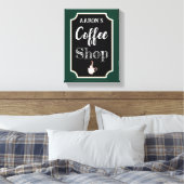 Afdrukken van gepersonaliseerd groen koffiewinkelw (Insitu (Slaapkamer))