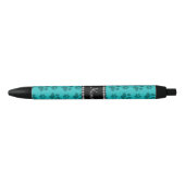 Afdrukken van gepersonaliseerde naam turquoise dog zwarte inkt pen (Voorkant)