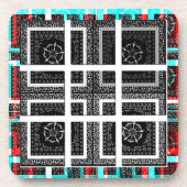 Afdrukken van geruite patroonillustraties bier onderzetter (Voorkant)