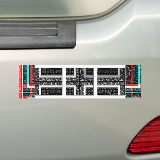 Afdrukken van geruite patroonillustraties bumpersticker (Op auto)
