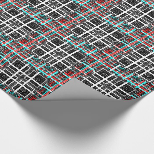 Afdrukken van geruite patroonillustraties cadeaupapier (Hoek)