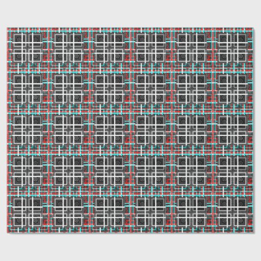 Afdrukken van geruite patroonillustraties cadeaupapier (Vlak)