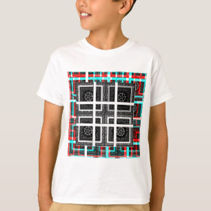 Afdrukken van geruite patroonillustraties t-shirt