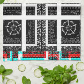 Afdrukken van geruite patroonillustraties theedoek (Gevouwen)