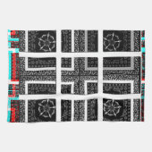 Afdrukken van geruite patroonillustraties theedoek (Horizontaal)