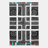 Afdrukken van geruite patroonillustraties theedoek (Verticaal)