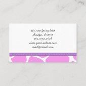 Afdrukken van Giraffe, Roze Giraffe, Dierenafdrukk Visitekaartje (Achterkant)