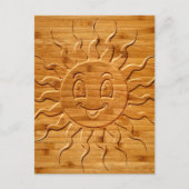 Afdrukken van glimlachende zonnezijde in hout briefkaart (Voorkant)